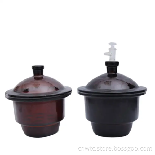 Glassware Laboratory: 300mm Clear Brown Glass Vacuum Desiccator with Stopcock - High-Quality Laboratory Equipment for Scientific Applications